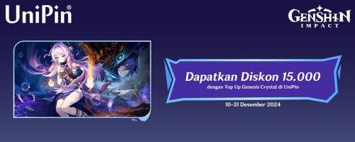 [Genshin Impact] Dapatkan Diskon 15.000 dengan Top Up Genesis Crystal di UniPin